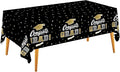 Gatherfun Graduation Decorations, Gongrats Grad Tablecover for Graduation Party Supplies, 3 pcs Class of 2026 Table Cloths, 54"x108" (Black and Gold) ﻿