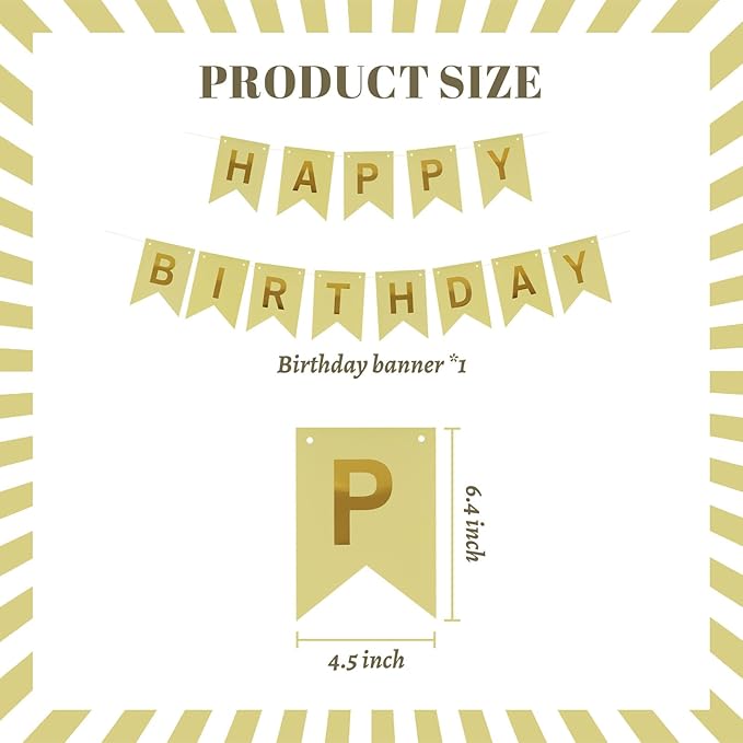 ZHENGYE Happy Birthday Banner Yellow Birthday Decoration Sign Birthday Party Decorations Supplies