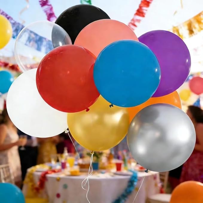 40 Pcs 36 Inch Giant Balloons Latex Large Assorted Colorful Rainbow Big Balloon Bulk 18 Kinds Color for Birthday Wedding Baby Shower Anniversaries Store Party Decorations
