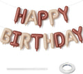 Brown Beige Neutral Birthday Banner, 16 Inch Nude Foil Balloon, Bunting Banner Letter Balloons for Boys Men Party Decorations