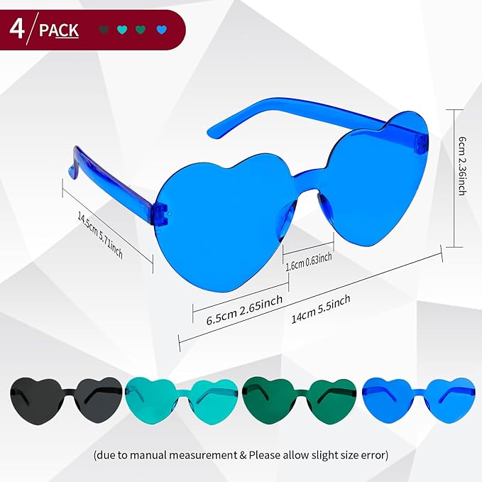 Heart Sunglasses Heart Shaped Glasses Bulk Valentines Halloween Bachelorette Party Decorations Glasses Women Men