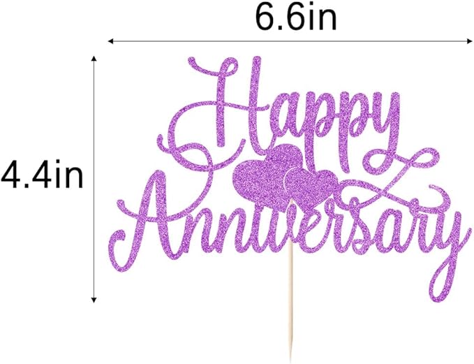 Kaoenla Happy Anniversary Cake Topper - Company Anniversary,Wedding Wedding Anniversary,Birthday Party Selected Decoration Supplies
