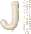 Biapian 40 Inch Letter J Balloons, Giant Cream J Foil Balloon, Big Single Alphabet A-Z Balloons, Beige Large Aluminum J Balloons Helium for Birthday, Baby Shower, Wedding, Anniversary Party Decoration