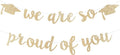 2026 Graduation Decorations Pre-Strung Blingbling We Are So Proud of You Banner Glitter Graduation Garland for Class of 2026 High School College Grad Party (Champagne Gold)