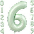 40 Inch Olive Green Large Number Balloons 0-9, Number 6 Balloons Foil Mylar Big Number Balloons, Helium Number Balloons Decorations For Birthday, Anniversary Events, Wedding Party