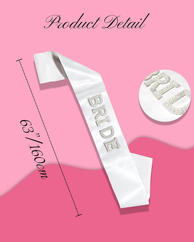 Bride To Be Sash and Bride Veil White for Bachelorette Party, Bach Party Favors Accessory, Bridal Vei and Sash Set