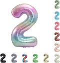 40 Inch Large Foil Helium Number Balloon Birthday Wedding Party 0-9 (Pastel, 2)