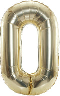 40 Inch Large Foil Helium Number Balloon Birthday Wedding Party 0-9 (Pale Gold, 0)