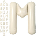 SUWEN 40 Inch Cream Large M Letter Balloons Big Foil Helium Letter Balloons A-Z Jumbo Mylar Happy Birthday Party Decorations for Girl Anniversary Party Supplies