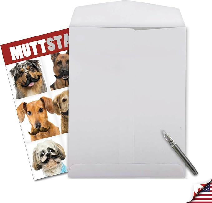 NobleWorks - Oversize Funny Birthday Paper Card 8.5 x 11 Inch with Envelope (1 Pack) Big, Jumbo Bday Mustaches J9716