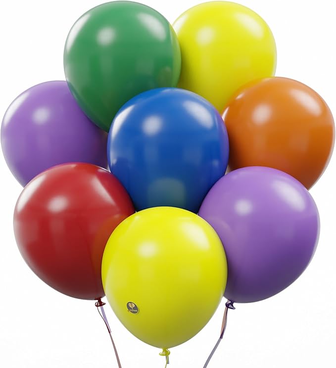 AFTERLOON® Biodegradable Balloons Assorted 12 Inch 100 Pack, Matte Color Thickened Extra Strong Latex Helium Float, for Baby Shower Gender Reveal Garland Arch Wedding Birthday Party Decorations