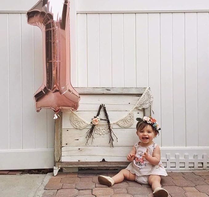 Juland Rose Gold Number Balloons Large Foil Mylar Balloons 40 Inch Giant Jumbo Number Balloons for Birthday Party Decorations 19