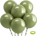 Bezente Sage Green Balloons 18 Inch - 30 Pack Large Thick Green Balloons Big Round Olive Green Latex Balloons for Birthday Bridal Shower Wedding Graduation Anniversary Safari Jungle Party Decorations
