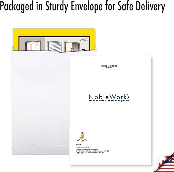 NobleWorks -1 Funny Birthday Card Inappropriate (8.5 x 11 Inch) - Humor Cartoon Bday Notecard with Envelope - Man-Kini J8286