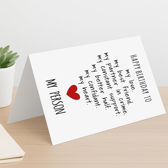 KINGNAME Funny Birthday Card for Him, Romantic Card for Boyfriend Husband, Cute Sexy Gift Message, Anniversary Humor Greeting Card (My Person)
