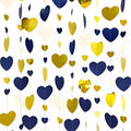 52Ft Valentines Day Party Decorations Navy Blue Gold Love Heart Garland Royal Blue Gold Hanging Streamer Banner for Anniversary Mothers Day Bachelorette Engagement Wedding Bridal Shower Birthday Party