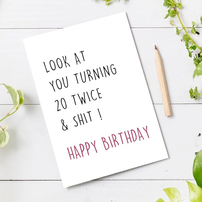 Funny 40th Birthday Card, Rude 40 Year Old Birthday Card&Gift for Huaband Wife Dad Mom Brother Sister Best Friend Bestie Coworker, Hillarious Born In 1985 Gift
