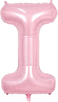 Pink Letter I Balloons,40 Inch I Letter Balloon Light Pink,A to Z Alphabet Helium Custom Pastel Balloon for Birthday Anniversary Baby Shower Wedding Party Decorations