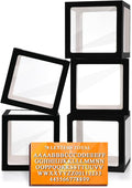 Ledido Black Transparent Balloon Boxes With 78 Letters, Letter Box for Baby Shower Clear Baby Box Black Balloon Boxes for Birthday, Bridal Shower, Graduation Prom Party Decoration, 5 PCS