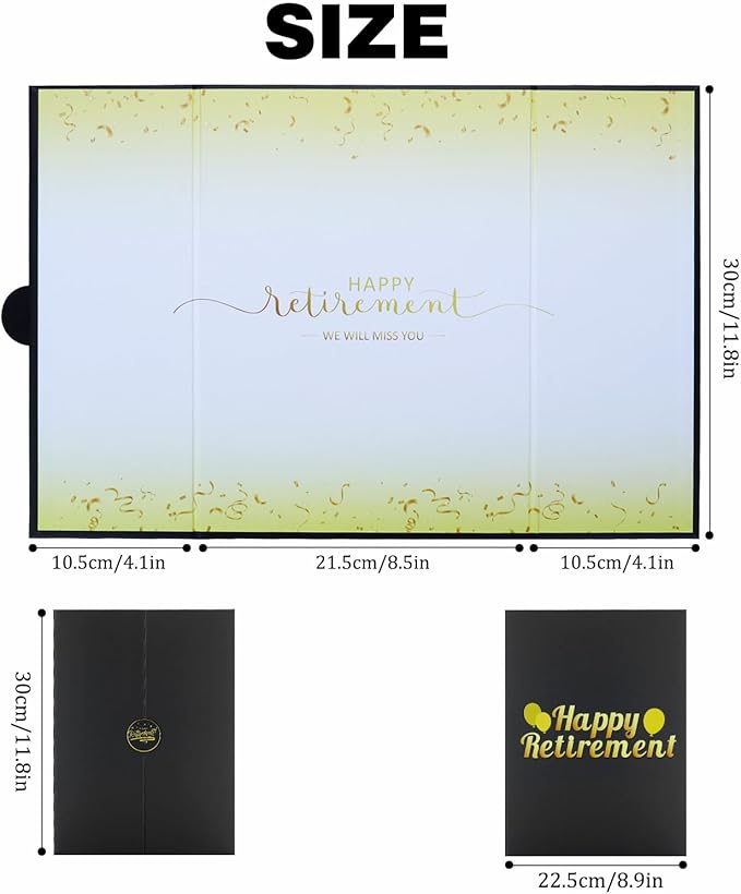 Black Gold Retirement Party Decorations - Retirement Signing Board Guest Book Alternative | Officially Retired Gift for Men & Women | Farewell Party Supplies