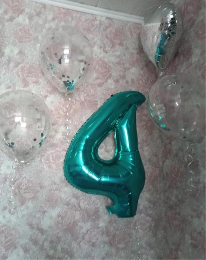 Teal Blue 3 Balloon, Number Balloons 40 Inch, 3rd Birthday Decorations for Kids Girls Women Party Supplies for Party Decorations, Number 3 Balloon