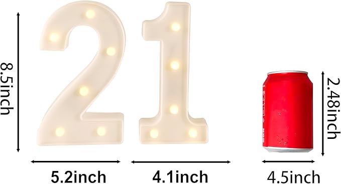 21st Birthday Decorations for Her Him,21st Birthday Centerpieces Table Decorations for Women Men,Light Up Numbers 21 Sign for Party Backdrop Wall Decor for 21 Wedding Anniversary Decoration