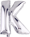 Glanzzeit 16 Inch Silver Foil Balloons Letters A to Z Numbers 0 to 9 for Prom Wedding Birthday Party Decor (Letter K)