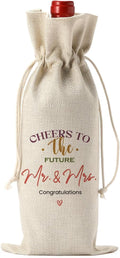 FBCCZEY Wedding Shower Gifts Wine Bag Bridal Shower Wedding Gift Party Favors Mr And Mrs Wine Bottle Bags Mr And Mrs Cheers To The Future Wines Bags