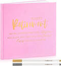 2026 Retirement Guest Book with 2 Markers 8.7'' Square Hardcover Blank Guest Photo Signing Memory Book Happy Retirement Gift Party Supplies for Women Men Teacher Grad Decor (Pink,Fresh)