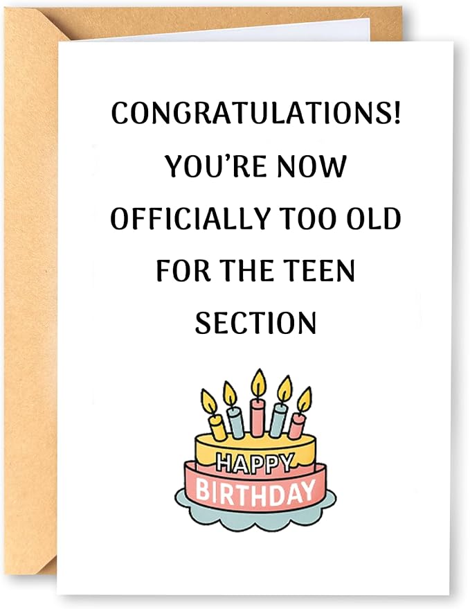 KINGNAME Funny Birthday Card for Adults, Cautionary Tale Humor, Sarcastic Aging Joke Card for Friends Family Coworkers