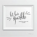 Andaz Press Personalized Wedding Party Signs, Formal Black and White, 8.5-inch x 11-inch, Let Love Sparkle, Sparkler Send Off, 1-Pack, Custom Made Any Time