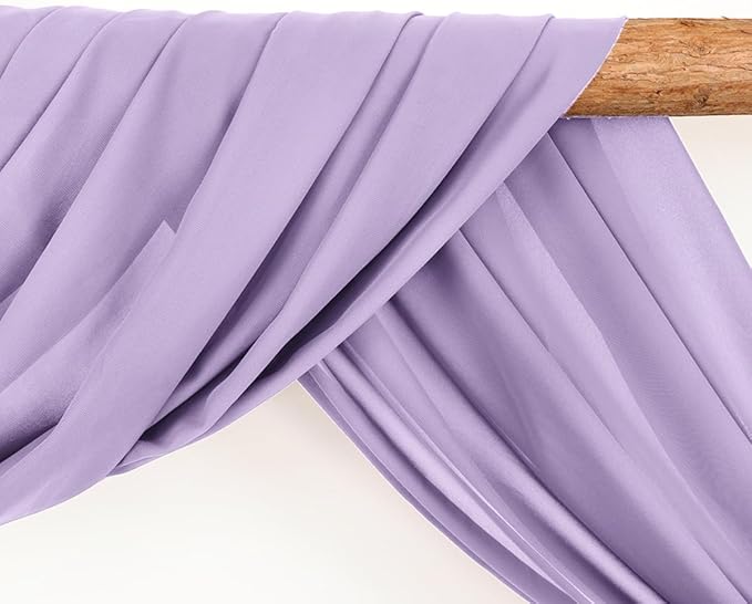 Wedding Arch Draping Fabric 30'' x 18FT Sheer Chiffon Arch Drape Backdrop 1 Panel Lilac Drape for Easter Bridal Shower Baby Shower Photo Booth Church Decor Birthday Party Outdoor Decoration