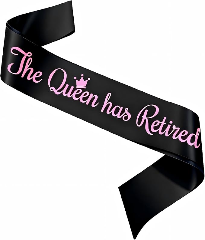 meleg otthon The Queen has Retired Sash, Black and Pink Retirement Sash for Women, Suitable for Retirement Party, Events, Decorations
