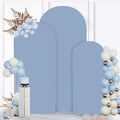 MODFUNS Dusty Blue Arch Cover Set of 3 Spandex Arch Stand Cover Wedding Backdorp Covers 4ft 5ft 6ft Fitted Arches Covers Double Sided Chiara Covers for Wedding Banquet Reception Baby Shower