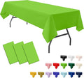 3-Pack Premium Plastic Light Lime Green Tablecloth Disposable 54" x 108" Rectangle Table Cover PEVA Party Apple Bright Green Table Cloths for Parties Birthday Wedding Picnic Banquet