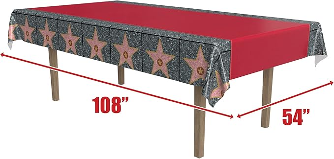 Beistle Red Carpet Star Tablecover
