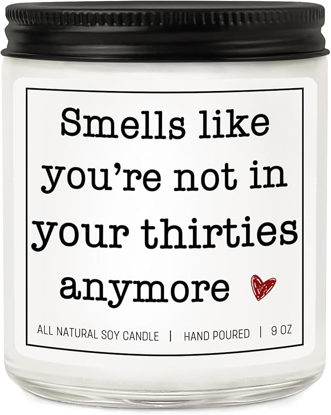 40th Birthday Gifts for Women Men, 40th Birthday Decorations Gifts for Women Men, 40 Year Old Birthdays, Lavender Scented Candle, 7oz