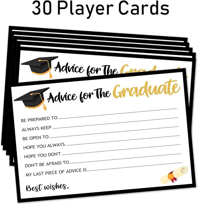 Yangmics Direct Graduation Advice Cards 2025-30 Pack-Graduation Party Supplies 2025 – Advice for The Graduate Party Favors Table Games Props