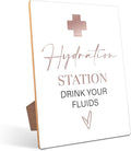 Graduation Hydration Station Bar Sign - Ornaments for Nurse Doctor Retirement Party, Graduation Centerpieces for Tables 2026, 8×11 Wooden Sign with Stand