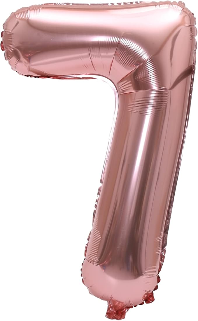 YPSelected 32 Inch Large Foil Helium Number Balloon Birthday Wedding Party 0-9 (Rose Gold, 7)