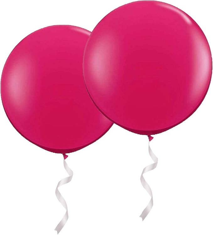 Giant Thick Balloons 36 inch Magenta Big Round Latex Balloons 6 Packs for Party Decorations