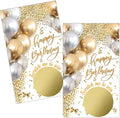 Haizct 50 Pack White Gold Birthday Party Scratch Off, Gold White Glitter Balloons Scratch Card for Birthday Partys Lottery Group Game Party Raffle Tickets, Bridal Shower Bachelor Game