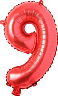 16" inch Single Red Alphabet Letter number Balloons Aluminum Hanging Foil Film Balloon Wedding Birthday party decoration banner Air Mylar Balloons (16 inch Red 9)