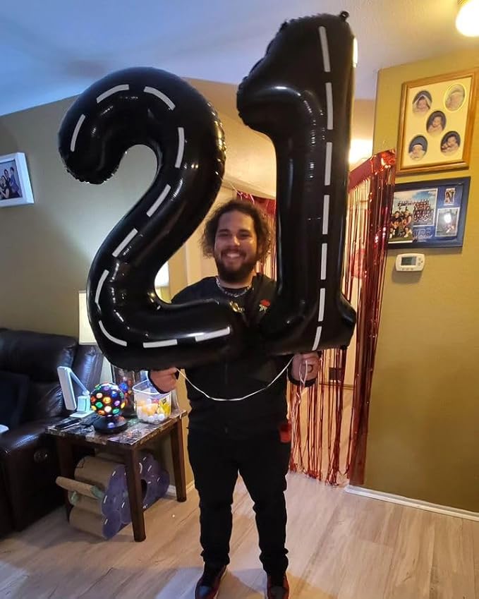 Race Car Number 8 Balloon 40 Inch, 8 Balloon Number, 8th Birthday Decorations, Race Car Party Supplies for Boys Girls
