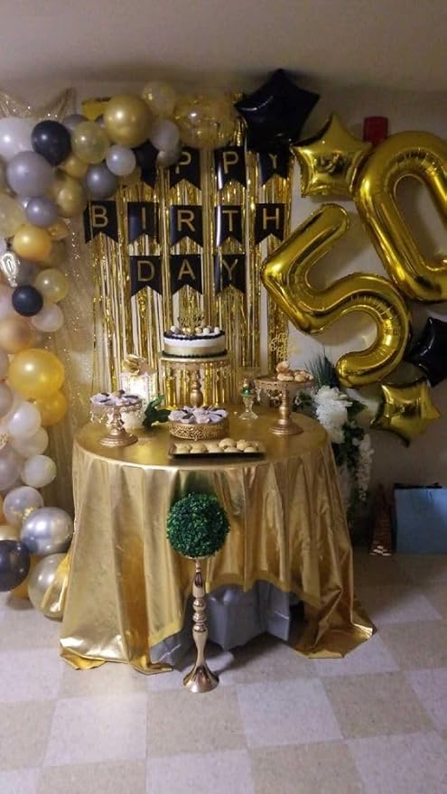 50 Balloon Number, Gold Number 50th Birthday Balloons 40 Inch, 50 Years Old Gold Birthday Decorations for Men Women, 50th Anniversary Decorations