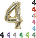 40 Inch Large Foil Helium Number Balloon Birthday Wedding Party 0-9 (Pale Gold, 4)