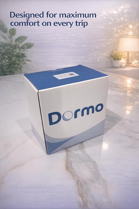Dormo - Travel Kit, Travel Kit for Airplanes - Bus - Auto -Train, Travel Pillow, Neck Pillow, Neck Pillow for Airplanes, Multifuntional Band, Eye Mask
