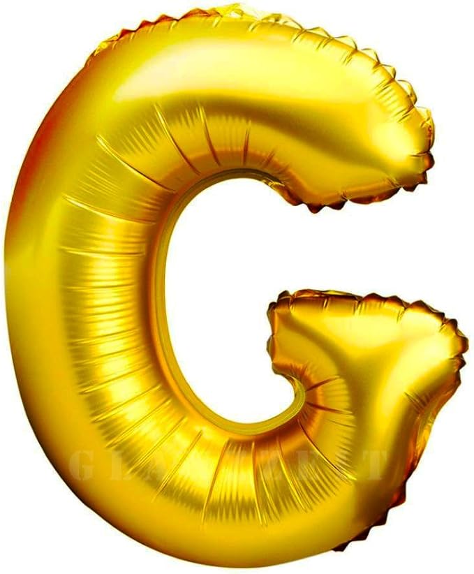 Glanzzeit 16 Inch Gold Balloons Decor Letters A to Z Numbers 0 to 9 for Wedding Prom Birthday Party (Letter G)