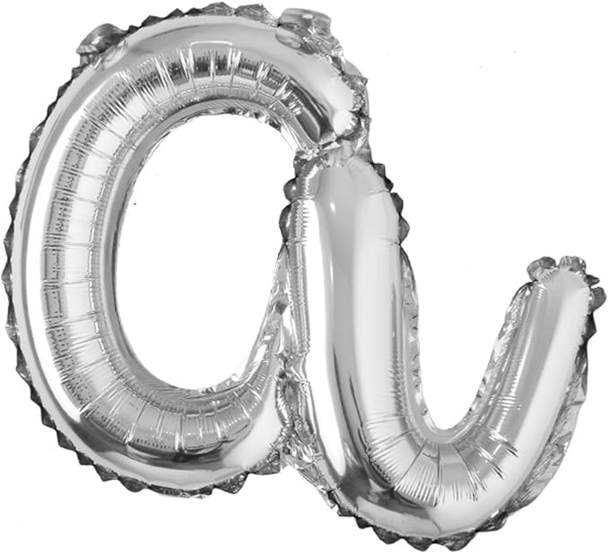 18 inch silver lowercase Happy Birthday Balloon Letter Ballon Wedding Balloon Birthday Party Decorations Kid Adult Name Baloon (18 inch Silver a)