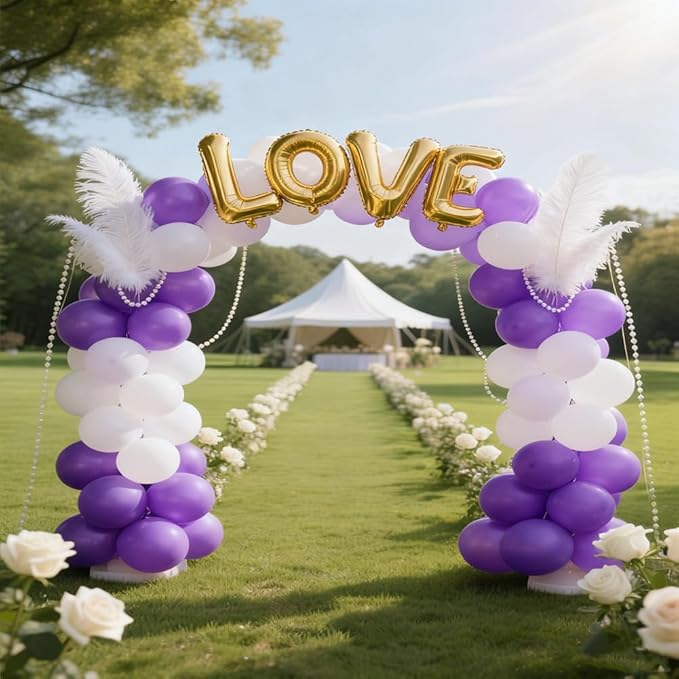 400 Pcs Purple Balloons 12 Inch Dark Purple Bulk Latex Balloon for Birthdays Weddings Party Decorations